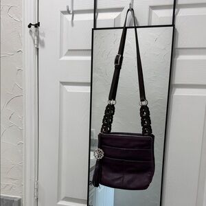 Brighton Purple Leather Crossbody Bag in very good preowned condition